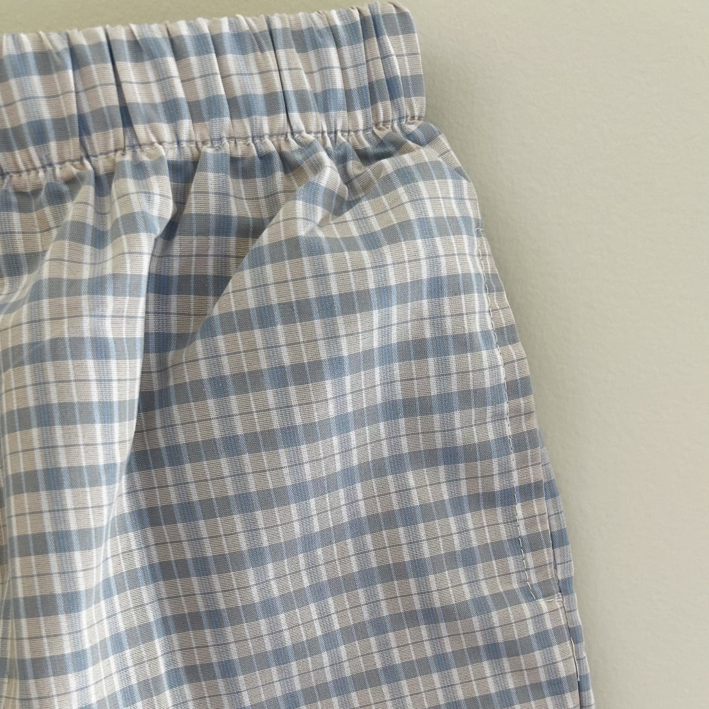 Unisex toddler gingham check pants in breathable 100% cotton